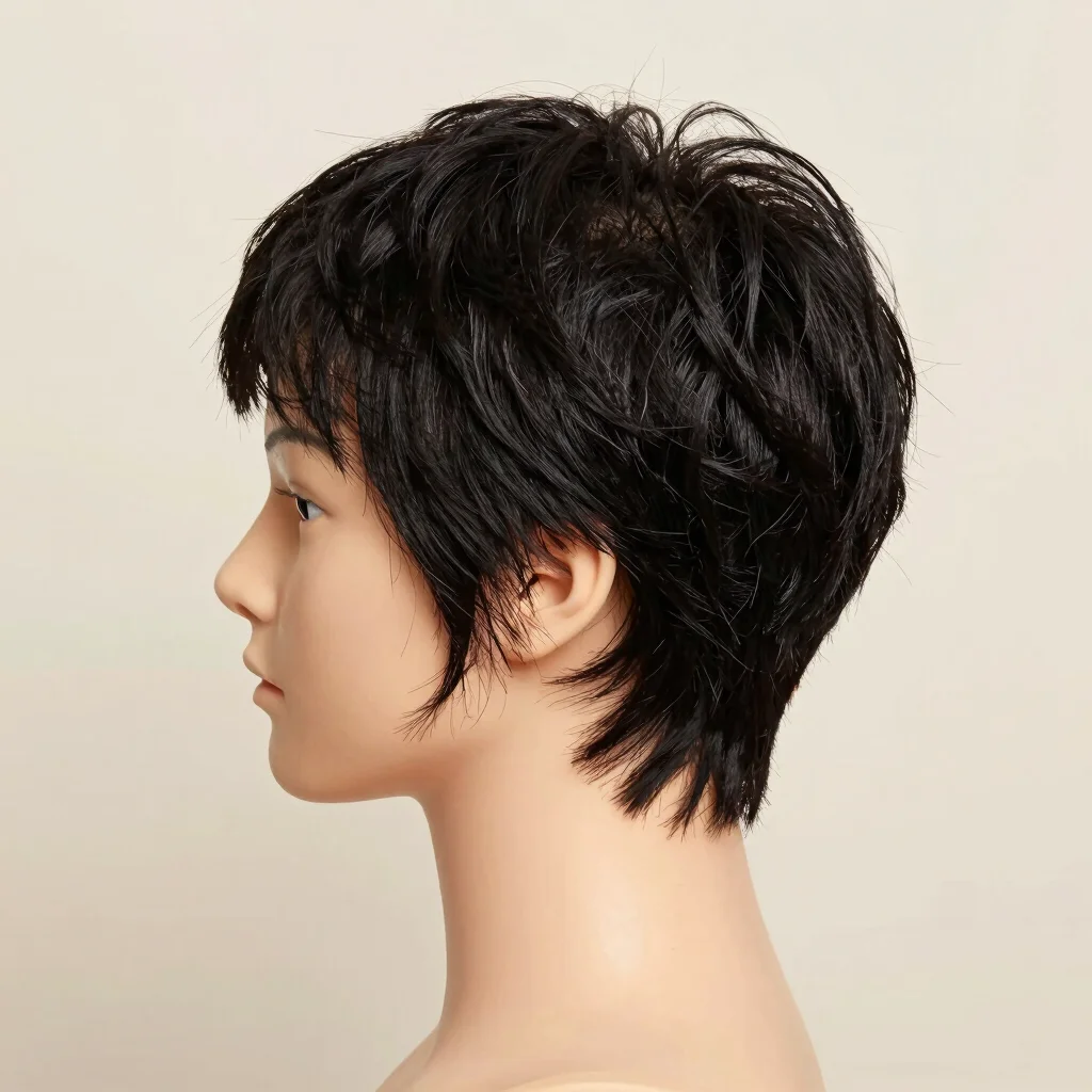 Jet Black Pixie Cut Lace Wig