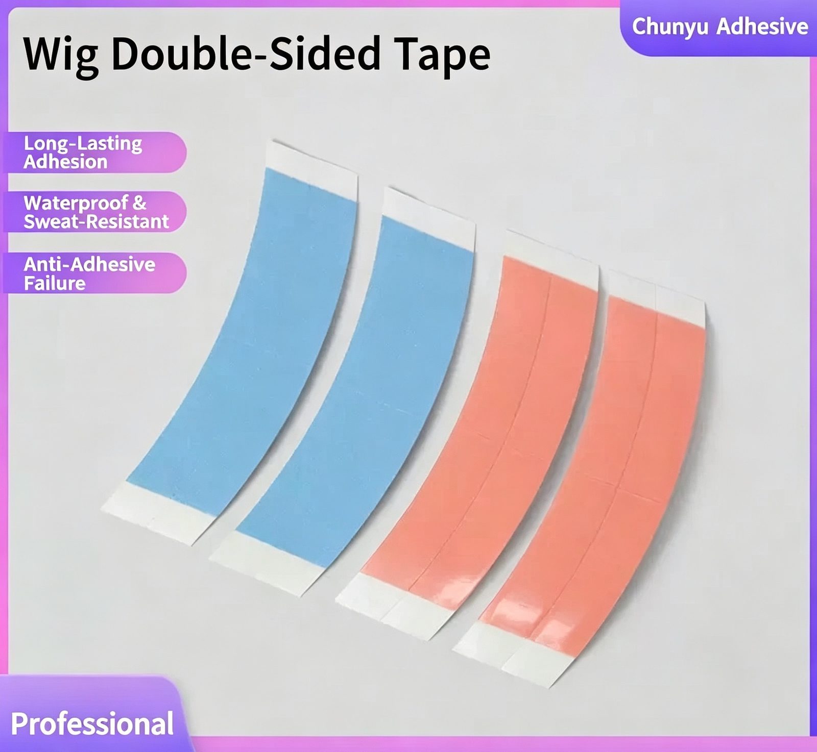 Wig Double-Sided Tape — 36 Contour Strips